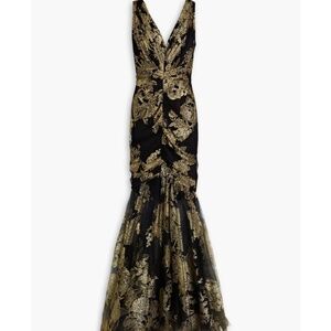 Marchesa black and gold gown size 10